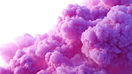 Bright pink and purple fluffy cloud high resolution on transparent background