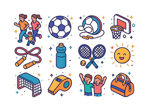 Healthy Lifestyle Icons. Healthy Lifestyle. Colorful isometric v