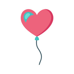 Vector Clip Art Heart Balloon on White Background for Web and Graphic Design