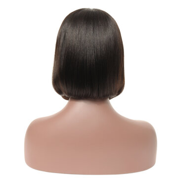Straight black human hair extensions lace bob weaves wigs