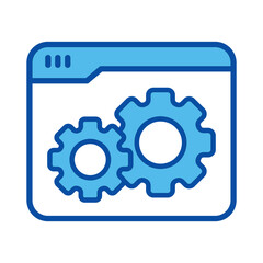 Web Settings In Blue Style, Vector Illustration