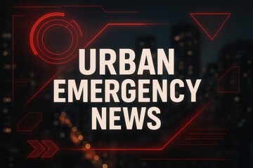 Urban emergency news, crisis alert system broadcast template for breaking reports and city data.