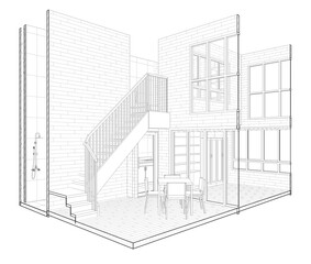 Fototapeta premium 3D illustration of residential project