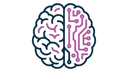 Human brain with neural circuitry
