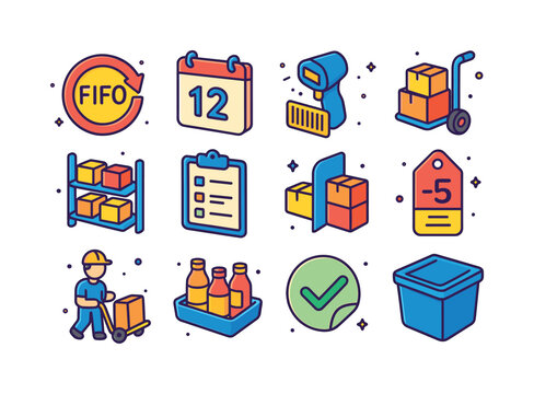Stock Rotation Icons. Stock rotation. Colorful isometric vector
