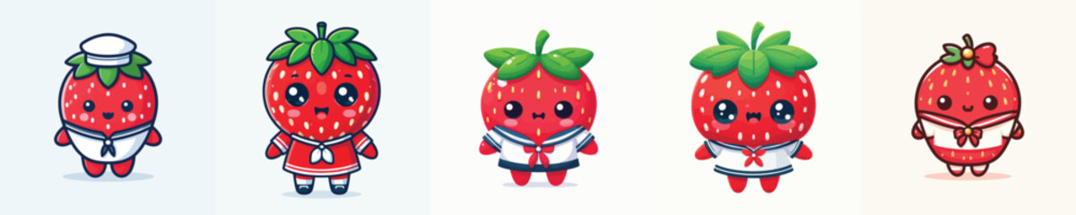 cute strawberry in sailor costume