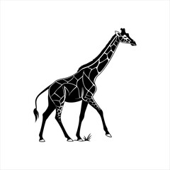 Geometric Walking Giraffe Illustration