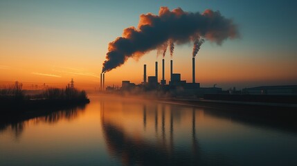 Dawn Over Industrial Landscape