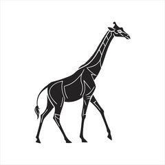 Walking Giraffe Silhouette Illustration