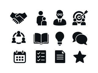 Educational Partnership Icons. Educational partnership. Solid ic