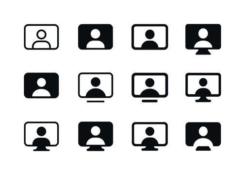 Remote Work Icons. Remote work life. Icon set. Set Logo of remot