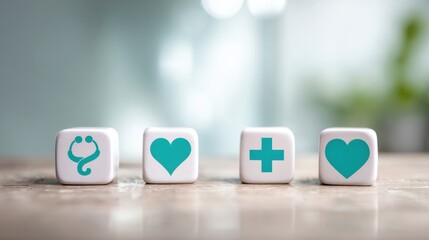 Healthcare Service Advertising Backdrop With Medical Symbols and a Clear Center for Effective Communication and Brand Visibility