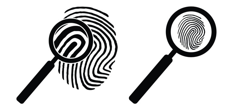 Line finger print icon. Finger print id authentication. ID private information code. Finger prints scanning concept. scan or scanner for lock secure security logo. Digital fingerprint, identification.