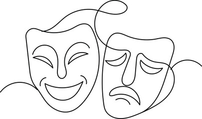 Theater masks representing comedy and tragedy