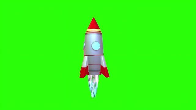 rocket on the greenscreen background