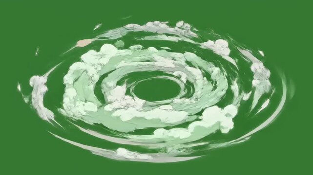 Animated magic spell swirling smoke vortex greenscreen effect element
