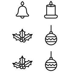 Fototapeta premium vector set of christmas icons