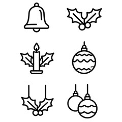 Obraz premium vector set of christmas icons