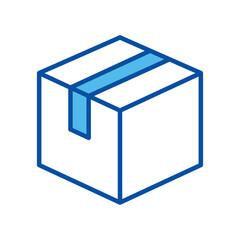 Parcel Icons In Blue Style, Vector Illustration 