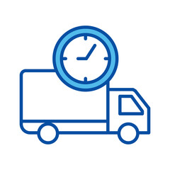 Express Delivery Icons In Blue Style, Vector Illustration 