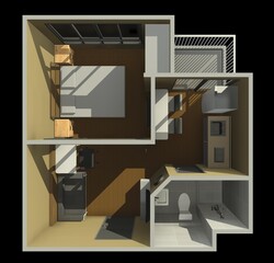 3D illustration of interior project 
