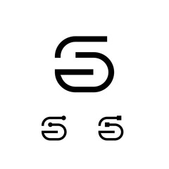 Technical number 6, digital numeral six, including set of three different cyber numbers, vector illustration 10EPS
