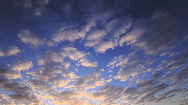 Scattered Morning Clouds Opening Over Blue Sky in Spain