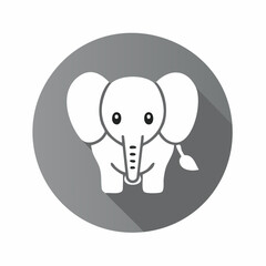 Fototapeta premium Adorable cartoon illustration of a baby elephant, a charming and simple graphic representation perfect for children's books, educational materials, or playful designs