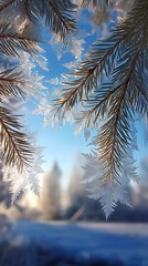 snow covered pine tree