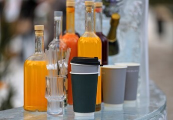 a bar with drinks and alcohol