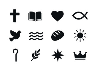 Christian Symbols Icons. Jesus
