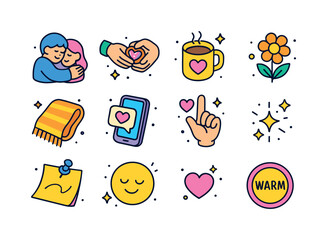 Sweet Moments Icons. Sweet moments. Colorful isometric vector ic