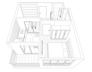 Fototapeta premium 3D illustration of interior project 