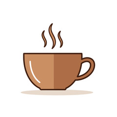 Simple brown coffee cup with steam rising.