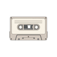 Retro audio cassette tape illustration