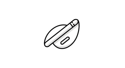 Simple icon of a makeup brush and palette