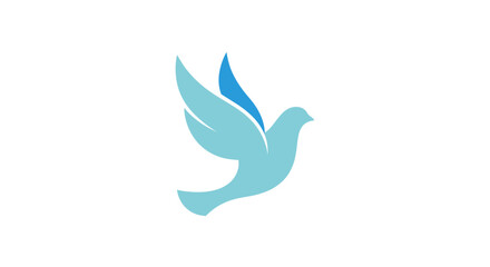 Obraz premium Stylized blue dove flying with wings spread