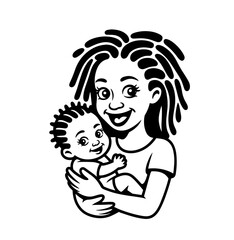  mother with a small child	