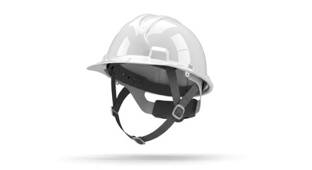 Naklejka premium Professional White Hard Hat for Safety and Protection