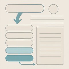 Obraz premium Innovative Flowchart Template for Efficient Process Mapping with Clean Lines, Minimalist Design and User Friendly Layout Enhancing Visual Communication and Workflow Optimization