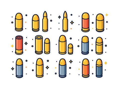 Colorful Cartridge Icons. Cartridges. Colorful isometric vector