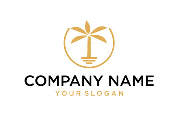 Minimalist Palm Tree Logo Design for Company Branding