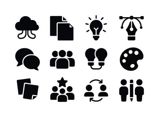 Creative Collaboration Icons. Creative collaboration. Solid icon