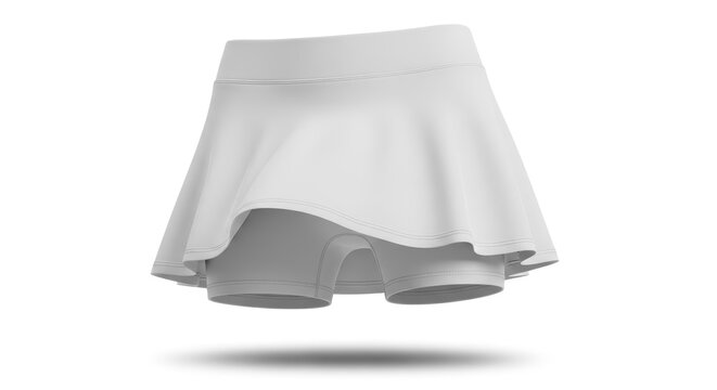 White Skort for Womens Athletic and Sportswear Apparel Design Mockup
