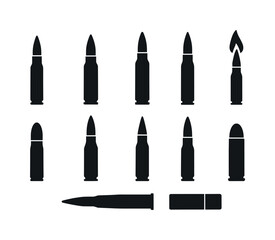 Obraz premium Military Rounds Icons. military rounds. Solid icon set of milita