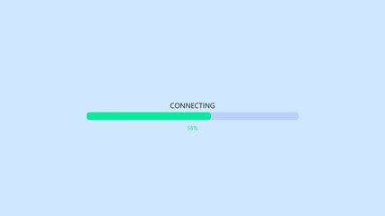 Progress bar design element showing connection status at fifty-eight percent for web and app designers to use in projects