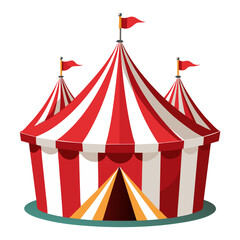 colorful circus tent  on transparent background