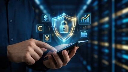 Enhancing mobile security protecting financial data on smartphones in a digital age technology infographic cybersecurity educational