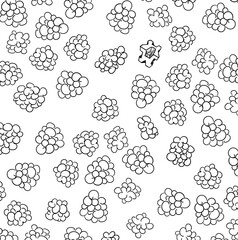 A simulation of a cluster of biological cells, either in individual bundles or in clumps. A geometric figure&mdash;a nanorobot&mdash;floats among the objects.