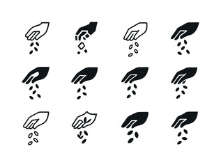 Obraz premium Sowing Logo Variations. Sowing. Icon set. Set Logo of sowing: Ha